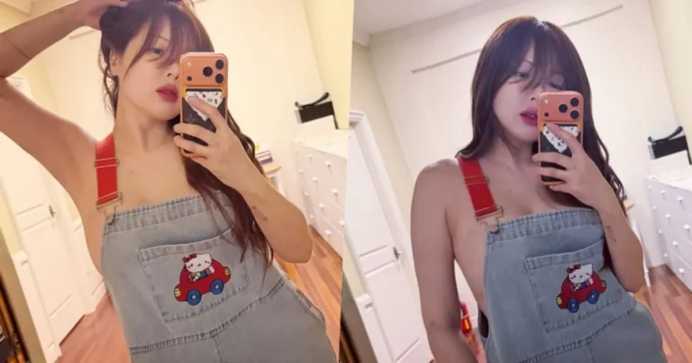 현아, 또 불거진 임신설에 속옷 벗고 과감한 노출…아슬아슬한 멜빵 착장