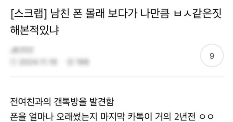 남친 폰 몰래 보다가 나만큼 ㅂㅅ짓 해본적있냐 
