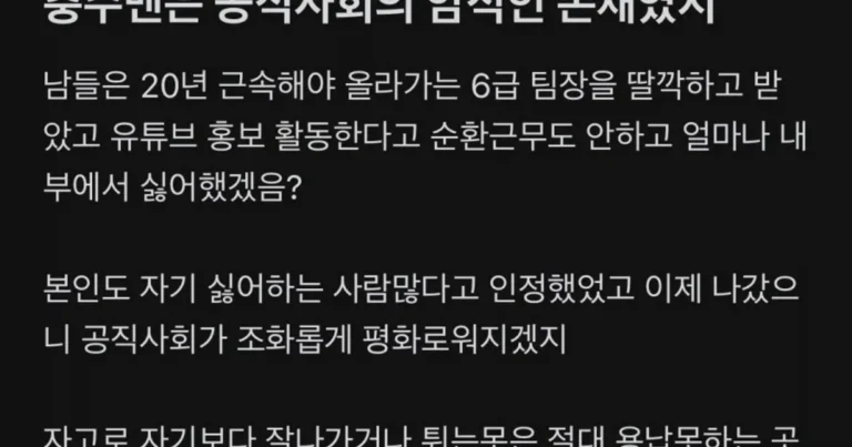 충주맨은 공직사회에 암적인 존재였다