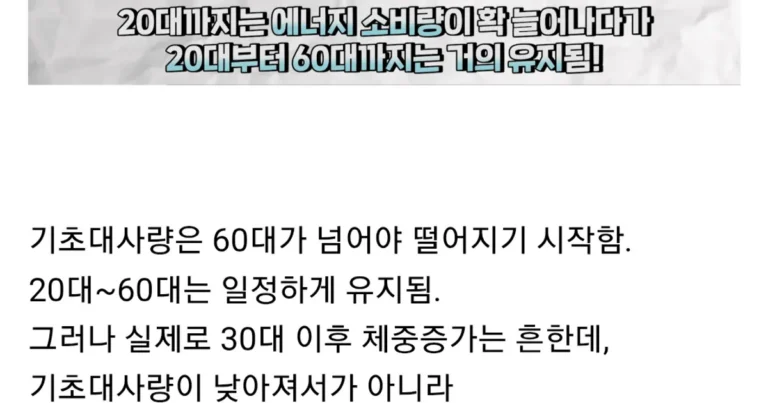 ‘나이 먹으면 살 찐다’의 진실