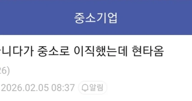 대기업 다니다가 연봉 깎아서 중소로 이직했는데 현타옴