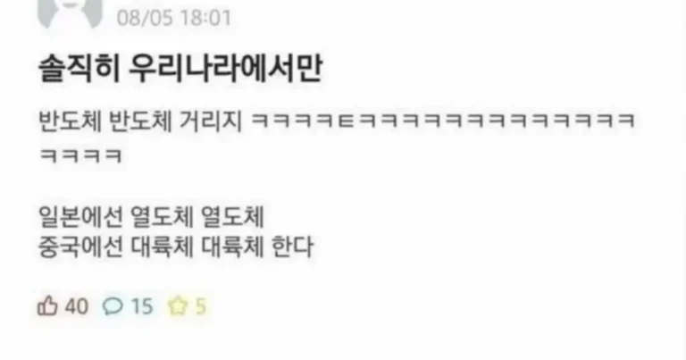 우리나라에서만 반도체 반도체 거리지..