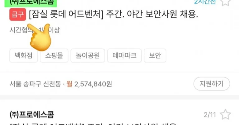 연차 못쓰게하고 40분 일찍 출근해야되는 롯데월드 보안
