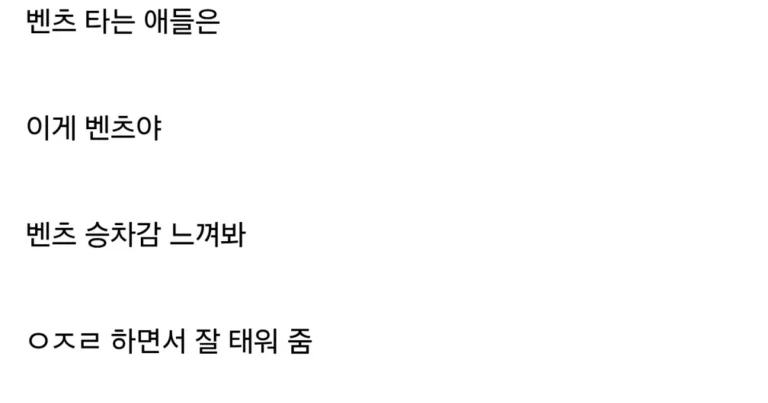 벤츠와 BMW 운전자 차이,,