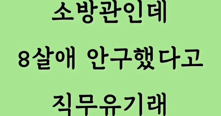 고양이 안구했다고 직무유기라는 소방관