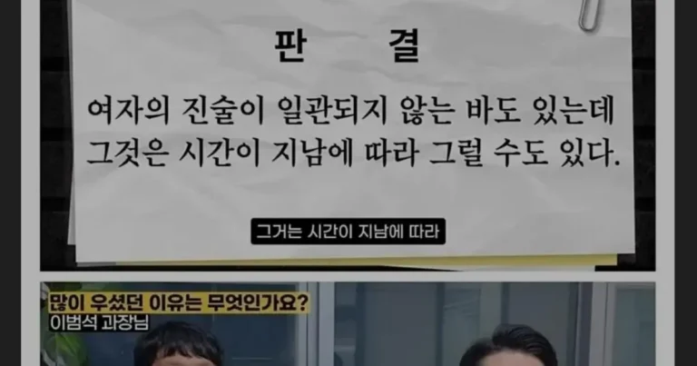 성폭행 무고로 징역 산 남자의 판결문