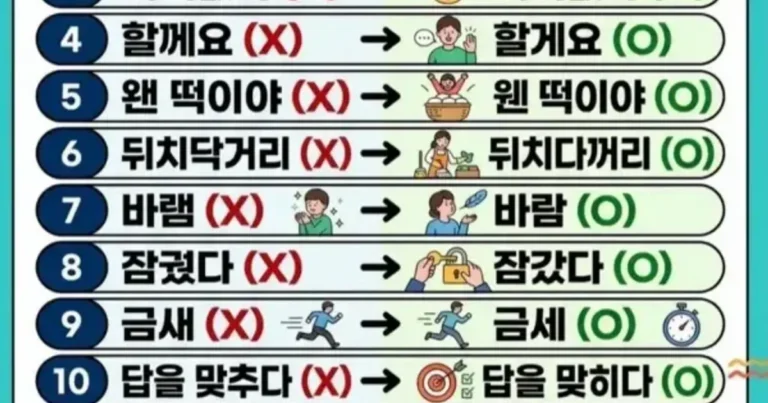 일상에서 자주틀리는 맞춤법 15가지