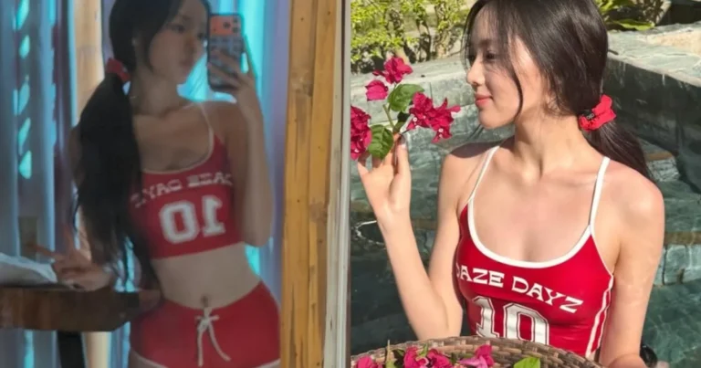 3년째 공개연애 중인 청순 여배우, 가녀린 몸으로 레드 수영복 소화…더해지는 섹시미