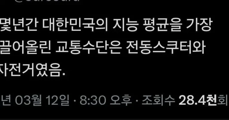 대한민국 아이들 평균 지능이 올라간 이유