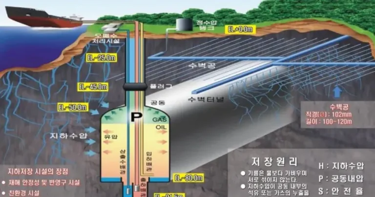 한국 비축유 저장시설 수준