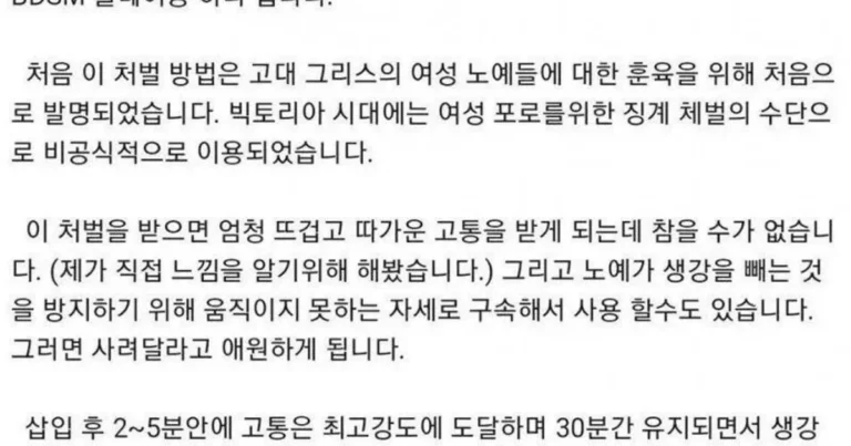 고대 그리스의 여자 노예 훈육법 ㄷㄷ