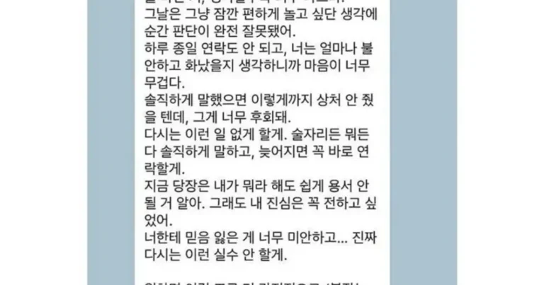 남친의 진심어린 사과ㅋㅋ
