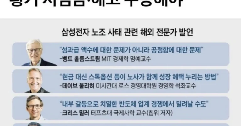 삼성전자 파업 사태 해외 전문가 발언