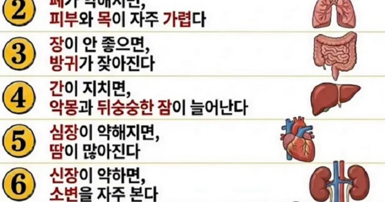 우리 몸이 보내는 이상 신호 9가지 …..
