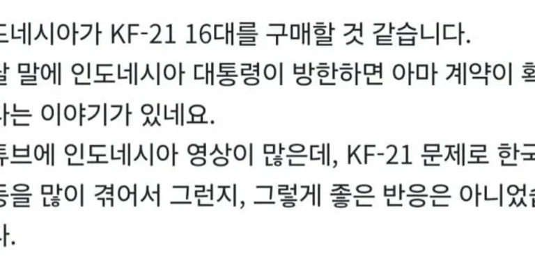 인도네시아 한국전투기 구매 현지반응