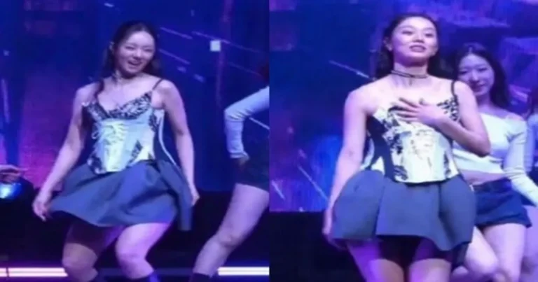 ‘무대 중 어깨끈 끊어져’혜리,팬미팅 도중 노출 사고’깜놀’